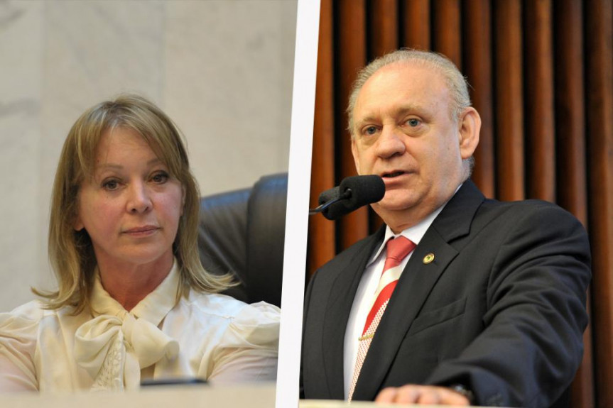 Deputada Rose Litro e deputado Ademar Traiano