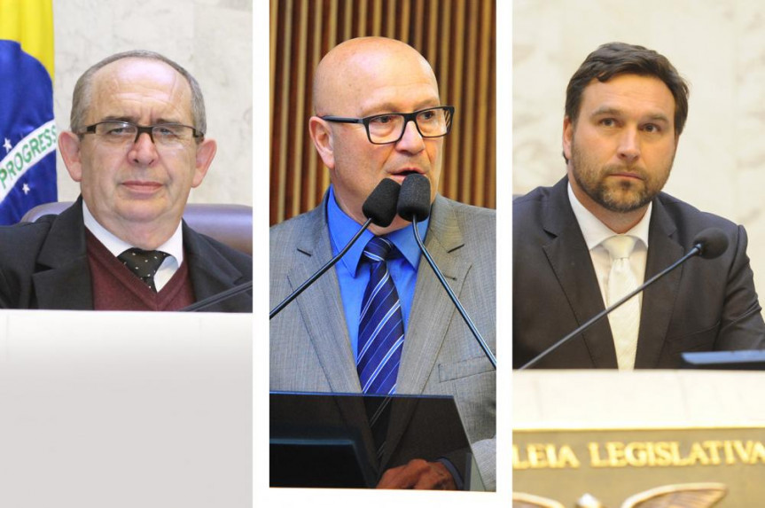 Deputados Recalcatti (PSD), Luiz Claudio Romanelli (PSB) e Marcio Pauliki (PDT).