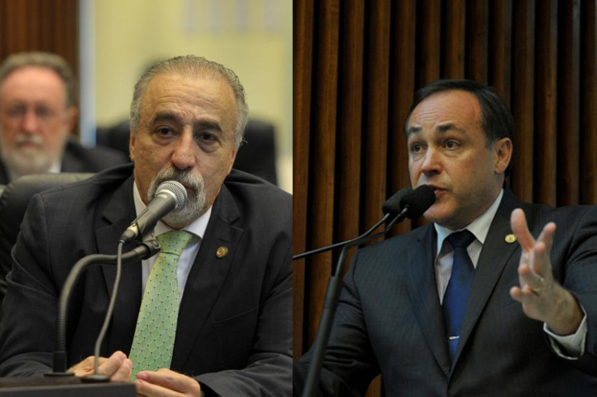 Na esquerda, deputado Rasca Rodriges (PV) e, ao lado, deputado Stephanes Junior (PMDB).