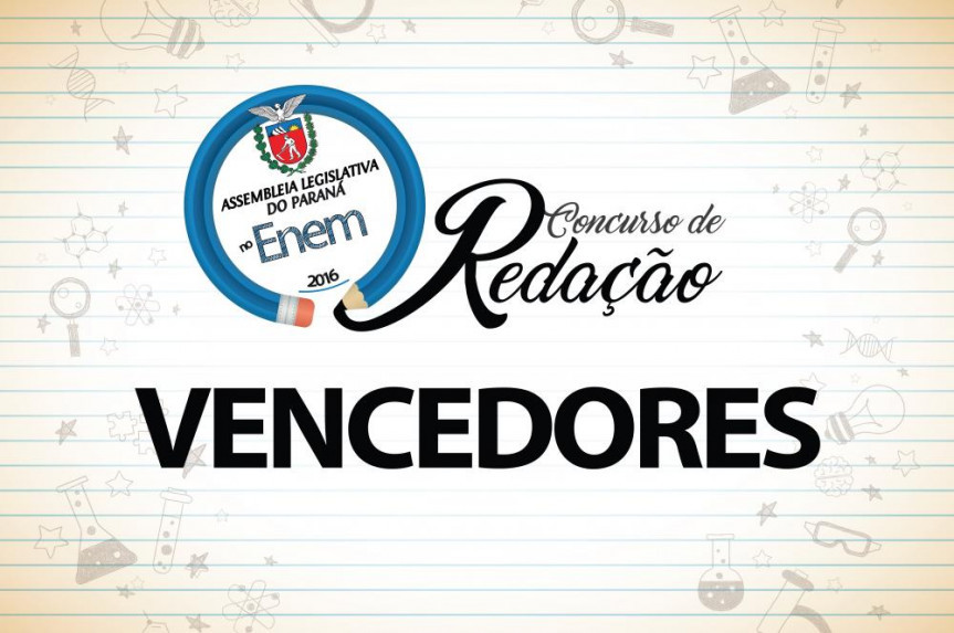 Lista de vencedores do "1º Concurso de Redação" da Alep.