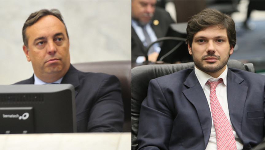 Deputado Delegado Francischini (PSL), presidente da Comissão Especial, e o deputado Tiago Amaral (PSB), relator, da PEC que trata das aposentadorias de policiais.