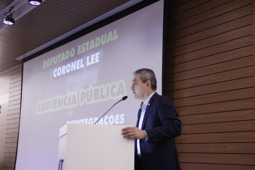 Deputado Coronel Lee (PSL) proponente do debate sobre reintegração de posse que aconteceu na cidade de Cascavel.