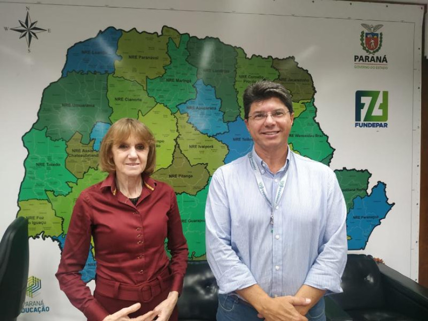 Reunião da deputada Luciana Rafagnin (PT) com o diretor-presidente do Instituto Paranaense de Desenvolvimento Educacional – Fundepar, Marcelo Pimentel Bueno, ocorreu na na tarde desta terça-feira (4).