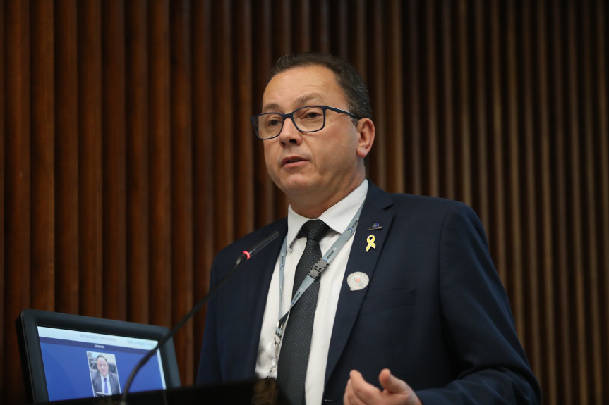 O diretor-geral do Departamento de Trânsito do Paraná (Detran-PR), Adriano Marcos Furtado, falou durante o Grande Expediente.