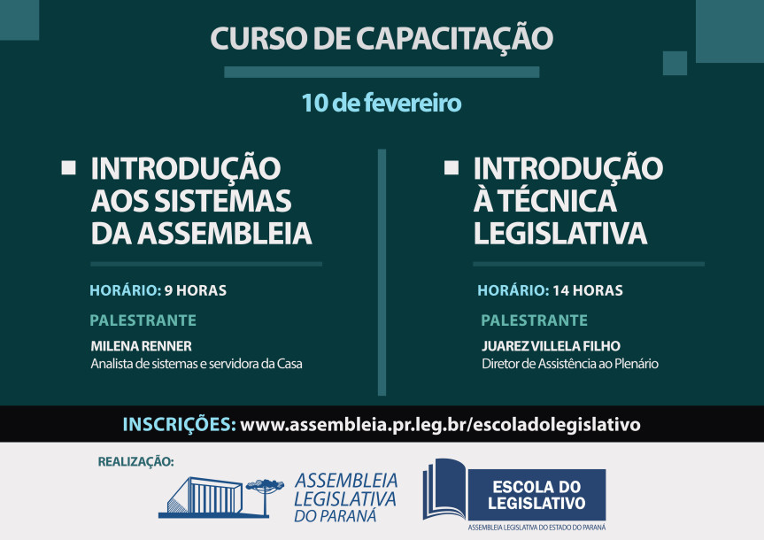 Escola do Legislativo promove curso de capacitação aos novos servidores.