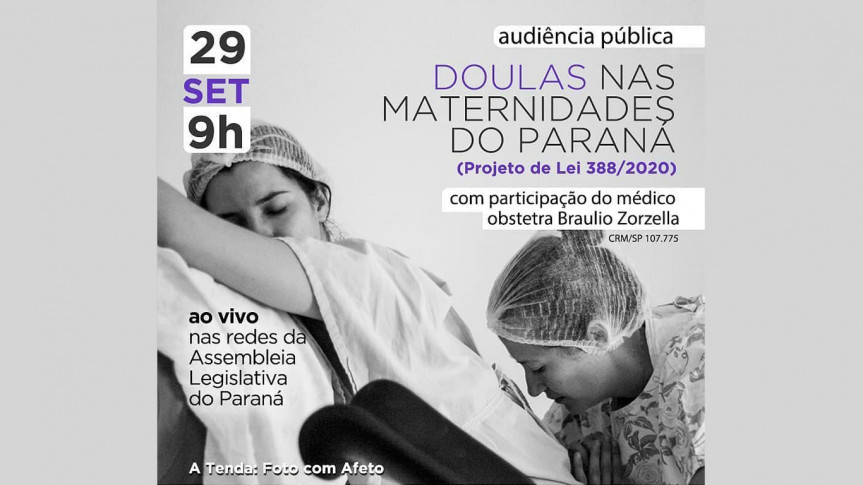 Debate sobre o projeto de lei 388/2020 em tramitação na Assembleia Legislativa e que permite e presença de doulas durante o trabalho de parto acontece nesta terça-feira (29).