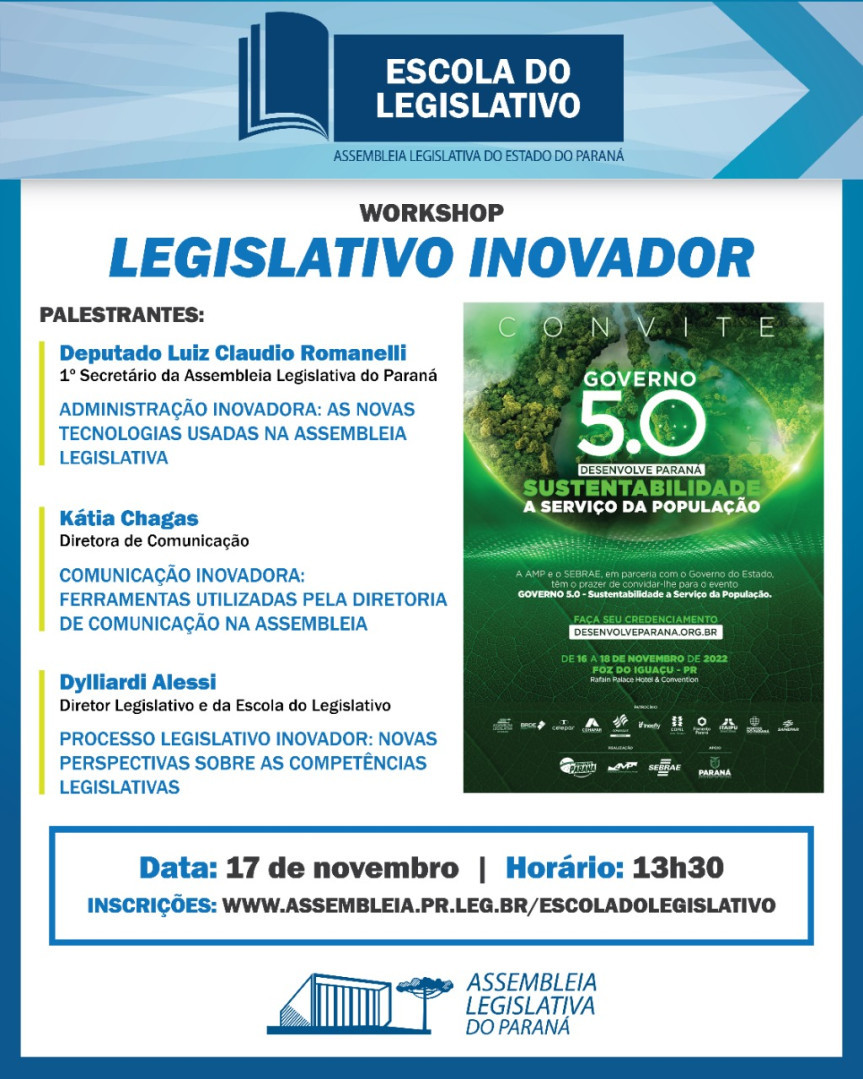 Assembleia Legislativa estará presente no Desenvolve Paraná – Governo 5.0.