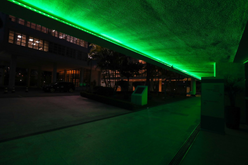 A Assembleia Legislativa do Paraná se iluminou de verde em prol das ações do mês que é escolhido nacional e internacionalmente para conscientização sobre as distrofias musculares.