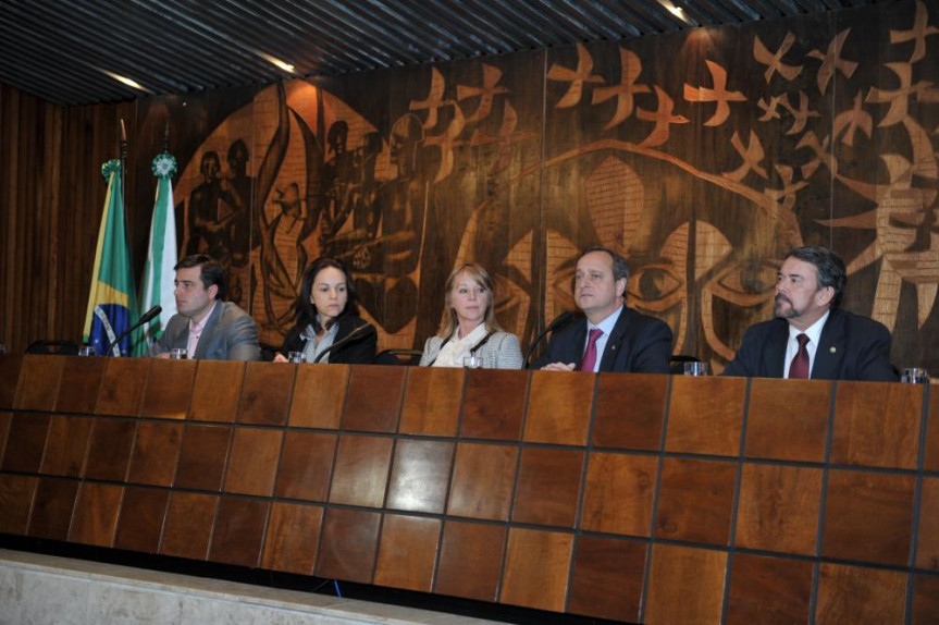 Visão geral da mesa durante o Seminário.