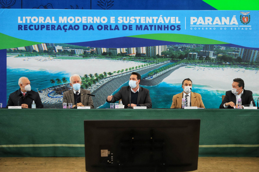 Presidente da Assembleia Legislativa do Paraná, deputado Ademar Traiano (PSDB), participou da cerimônia de lançamento do edital de revitalização das orla de Matinhos.