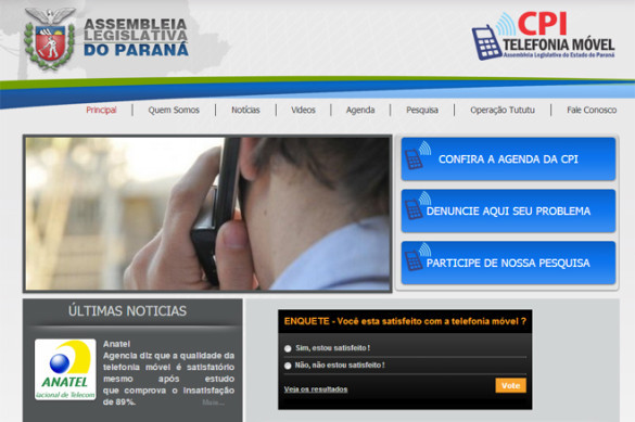 Em site próprio, CPI da Telefonia Móvel recebe reclamações e denúncias sobre qualidade do serviço