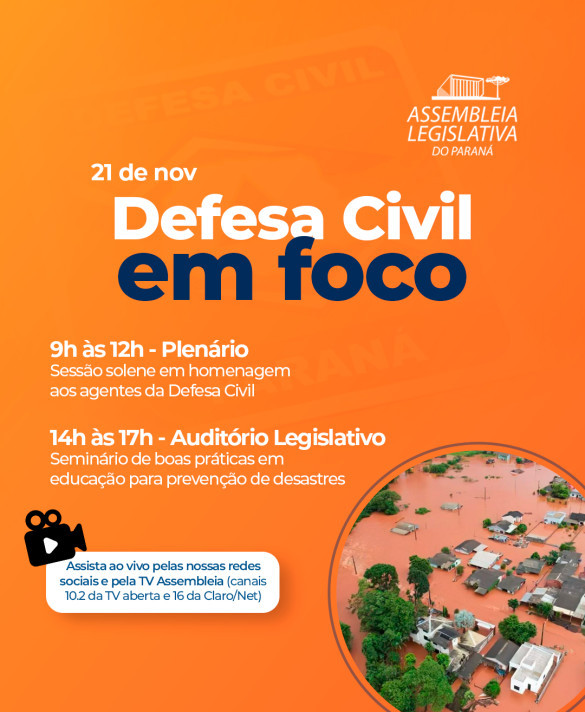 Deputado Goura (PDT) faz homenagem à Defesa Civil e promove seminário sobre educação para prevenção de desastres