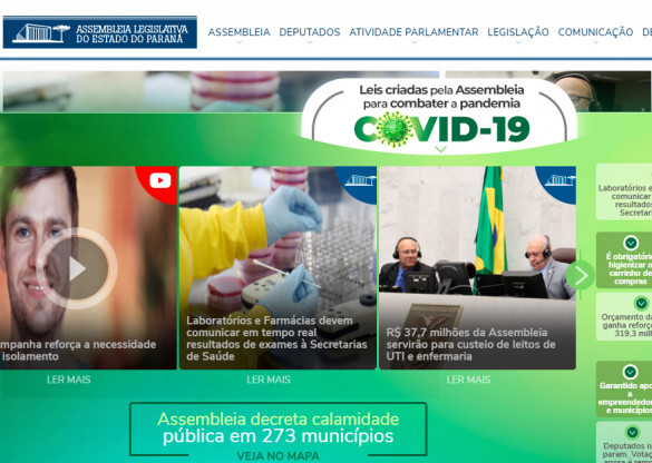 Site da Assembleia do Paraná ganha nova ferramenta com todas as leis aprovadas pelos deputados contra a Covid-19