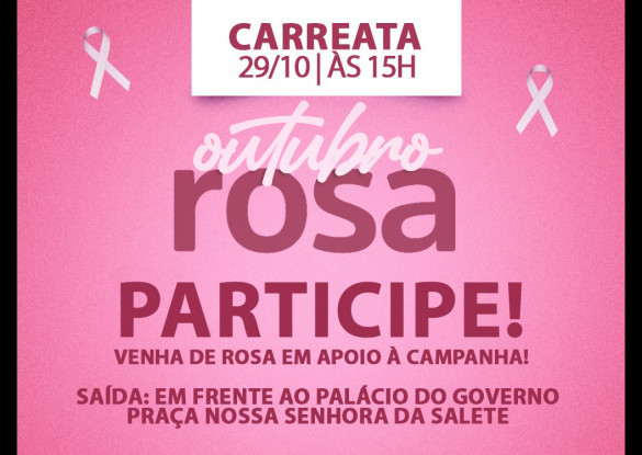 Carreata irá encerrar a Campanha Outubro Rosa 2020