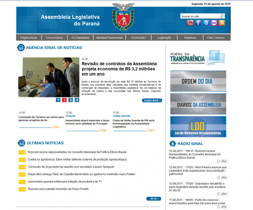 Em uma semana novo site da Assembleia Legislativa registra 42.423 visualizações