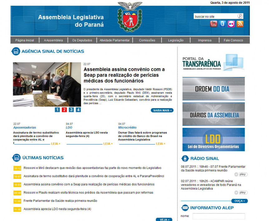 Novo site da Assembleia Legislativa entra no ar na próxima segunda-feira (8)