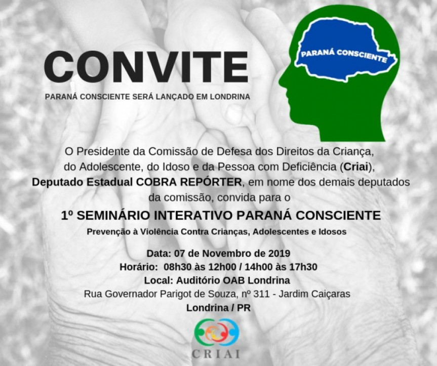 Paraná Consciente será lançado em Londrina com a presença de autoridades e especialistas