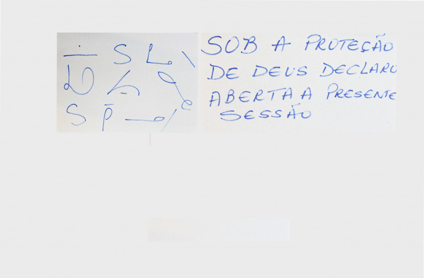 Exemplo de taquigramas e a correspondente tradução.