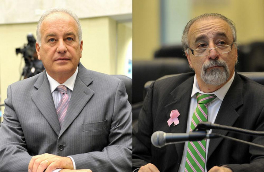 Da esquerda para a direita, deputados Luiz Eduardo Cheida (PMDB) e Rasca Rodrigues (PV).