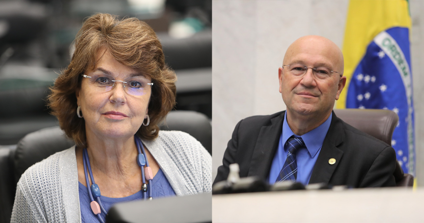 Deputada Cristina Silvestri (CDN), procuradora da Mulher na Assembleia Legislativa do Paraná, e deputado Luiz Claudio Romanelli (PSB).