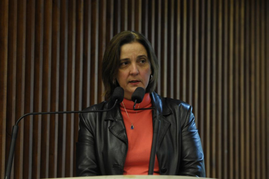 Na tribuna, secretária de Estado Maria Teresa Uille Gomes, da Justiça, Cidadania e Direitos Humanos.