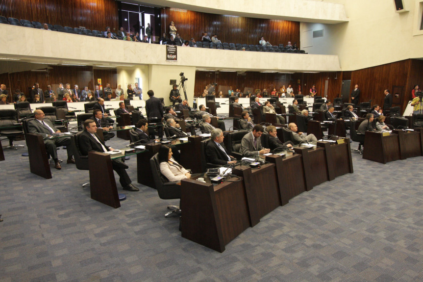 Deputados durante os trabalhos de Plenário.