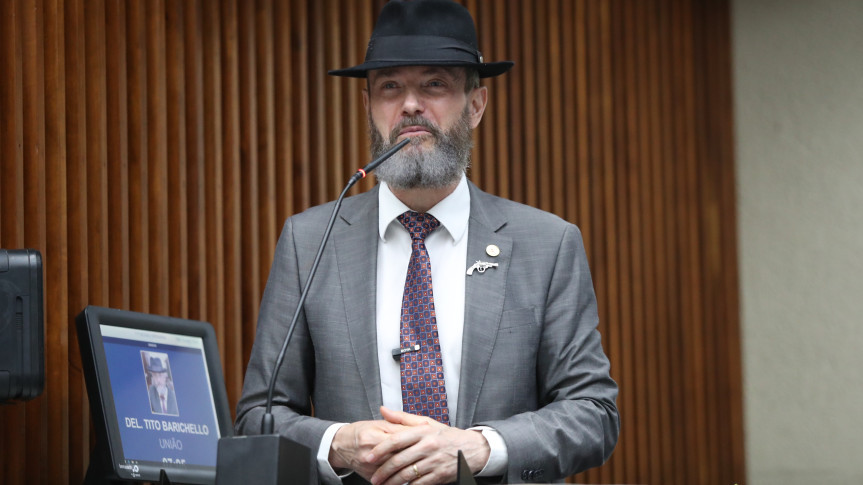 O deputado estadual Delegado Tito Barichello (União) é líder do Bloco Parlamentar de Segurança Pública da Alep.
