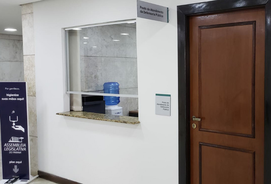Posto de atendimento da Defensoria Pública na Assembleia Legislativa do Paraná funciona de segunda à sexta-feira das 9 às 17 horas.