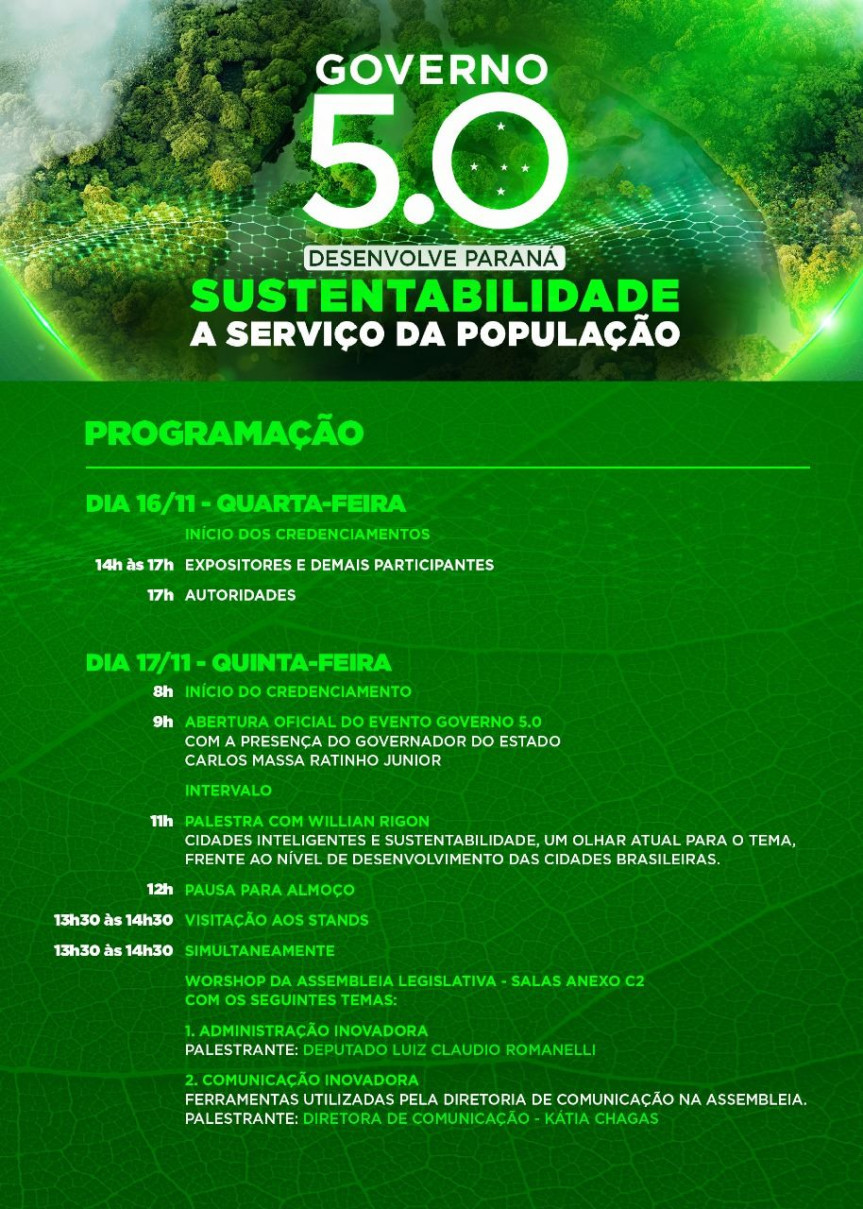 Assembleia Legislativa estará presente no Desenvolve Paraná – Governo 5.0.