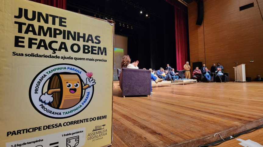 A campanha "Tampinha Solidária", de arrecadação de tampinhas plásticas, esteve presente no evento.