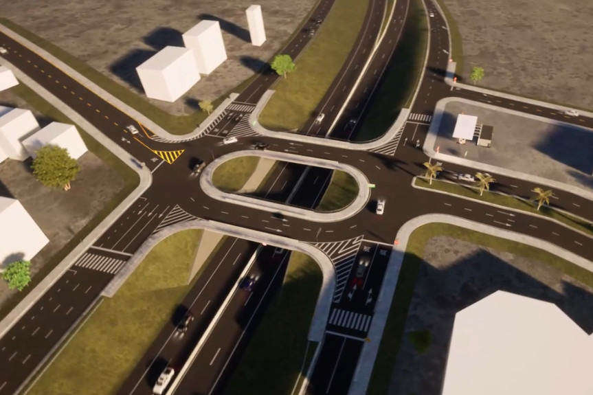 A obra prevê a implantação de novas vias marginais na BR-369, o rebaixamento da pista central e a construção de duas passagens superiores conectando a Rua da Esperança acima da rodovia, no km 161.