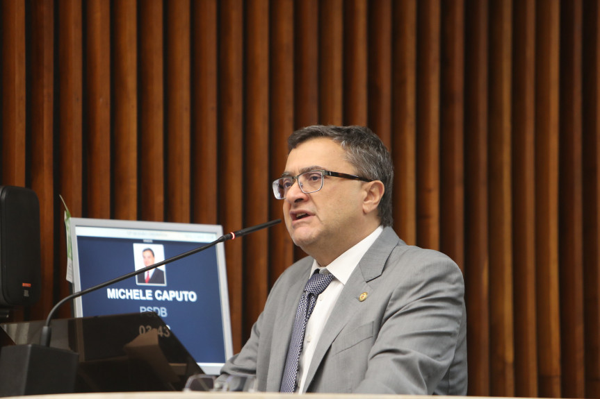 Deputado Michele Caputo (PSDB), coordenador da Frente Parlamentar do Coronavírus na Assembleia Legislativa do Paraná.