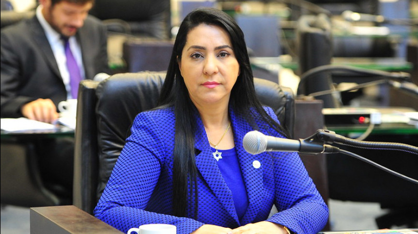 Deputada Cantora Mara Lima (PSC), durante live que debateu a saúde do homem, em uma ação da campanha Agosto Azul.