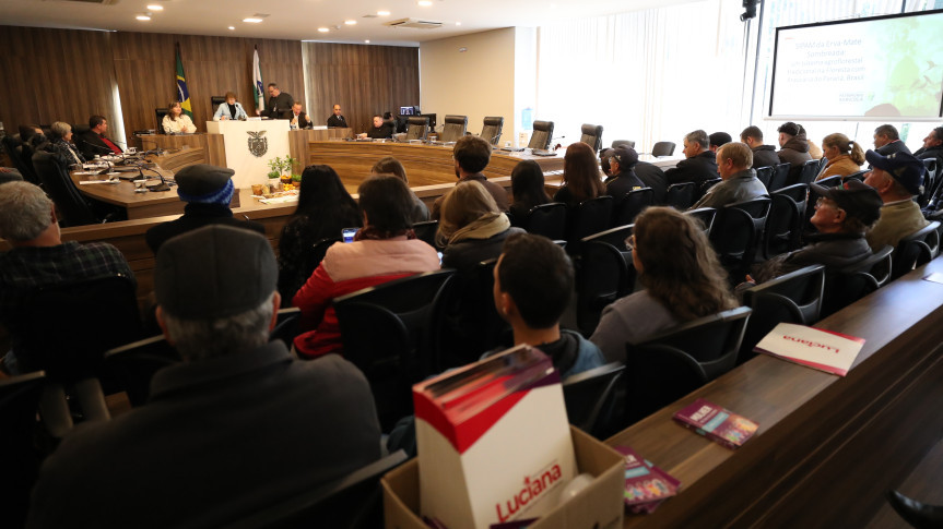 A audiência pública reuniu diversos participantes no Auditório Legislativo.