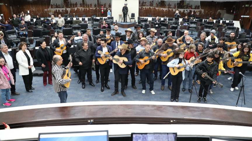 Diversos violeiros tiveram a oportunidade de tocar no Plenário da Assembleia.
