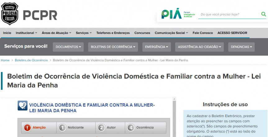 Requerimento da Assembleia Legislativa do Paraná solicitando a inclusão dos casos de violência doméstica na Delegacia Eletrônica da Polícia Civil foi atendido.