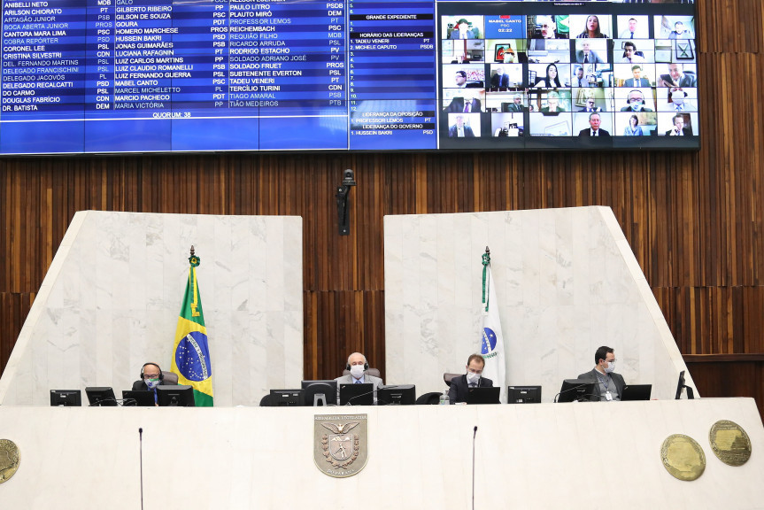 Deputados se pronunciaram sobre as medidas de enfrentamento ao coronavírus durante a sessão plenária da Assembleia Legislativa do Paraná.