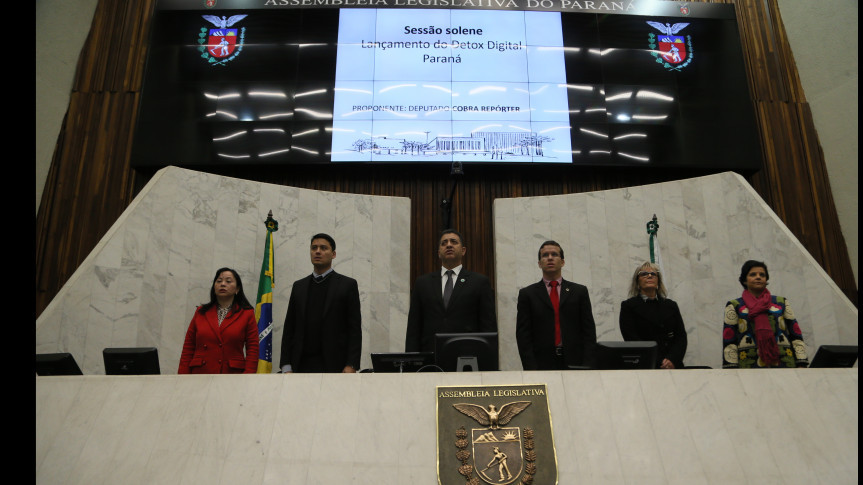 Solenidade marcou o lançamento da campanha Detox Digital no Paraná, em 2019.