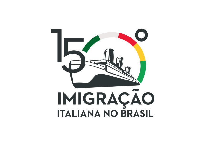 Embaixada da Itália no Brasil desenvolveu o logotipo comemorativo dos 150 anos da imigração italiana no Brasil.