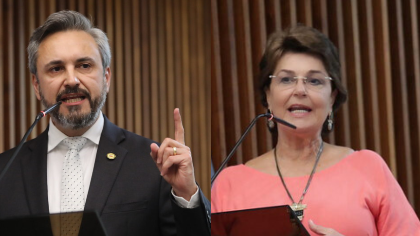 Deputado Fabio Oliveira (Podemos) e Cristina Silvestri (PP).