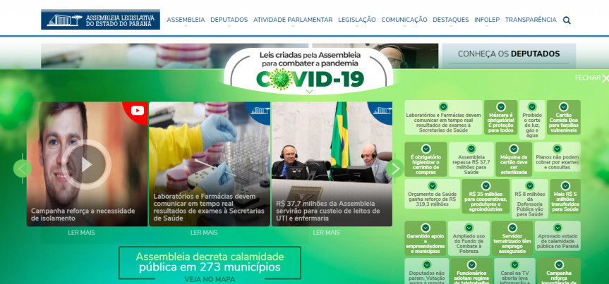 Novidade no site da Assembleia Legislativa do Paraná amplia a transparência das medidas aprovadas pelos deputados para o enfrentamento ao coronavírus.