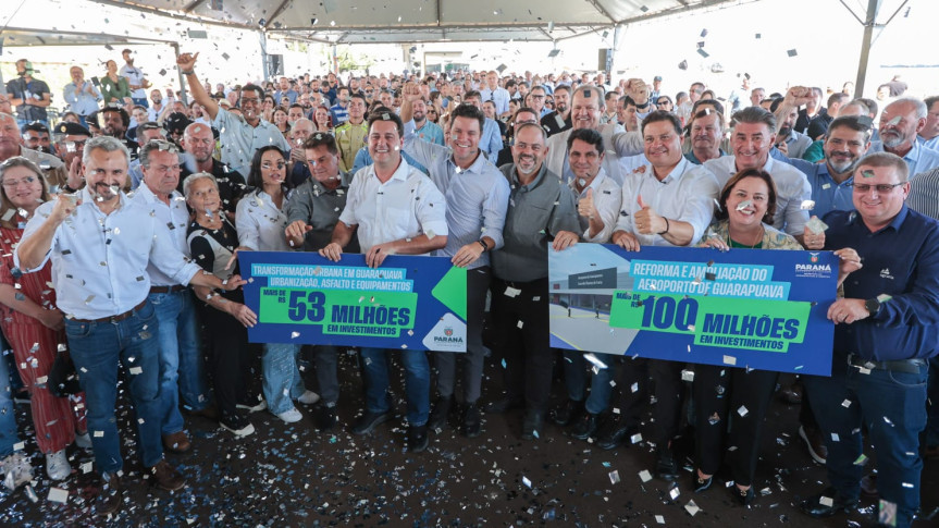 Anúncio da liberação de recursos para ampliação do Aeroporto de Guarapuava.