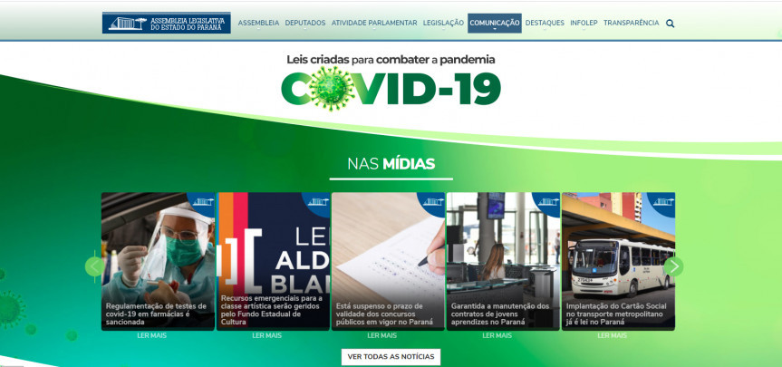 Para facilitar o acesso do cidadão à informação correta e de forma ágil sobre a Covid-19, a Assembleia Legislativa do Paraná lançou em sua página na internet uma nova ferramenta destinada às ações de enfrentamento ao coronavírus.
