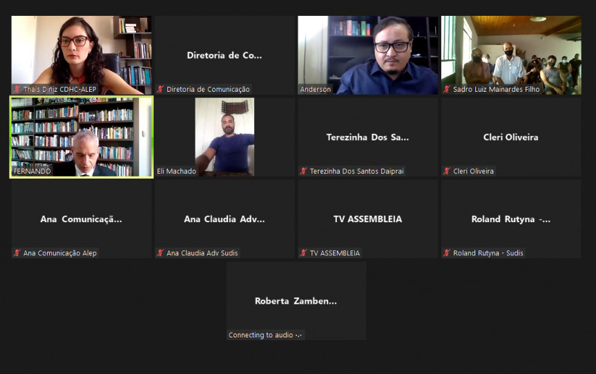 Comissão de Direitos Humanos e Cidadania da Assembleia reuniu representantes para debater situação dos posseiros na Fazenda Curi.