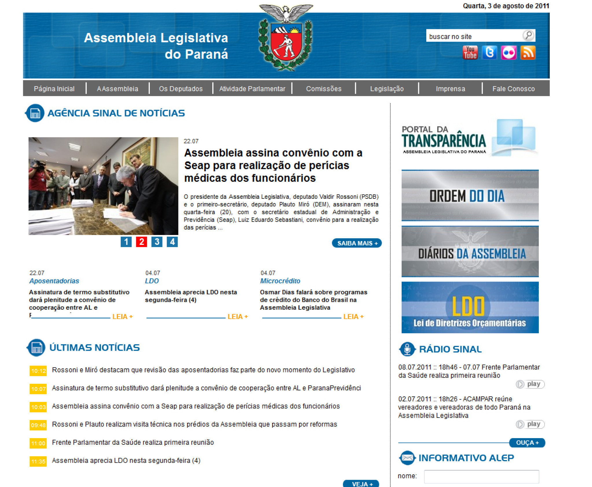 Novo site da Assembleia Legislativa entra no ar na próxima segunda-feira (8)