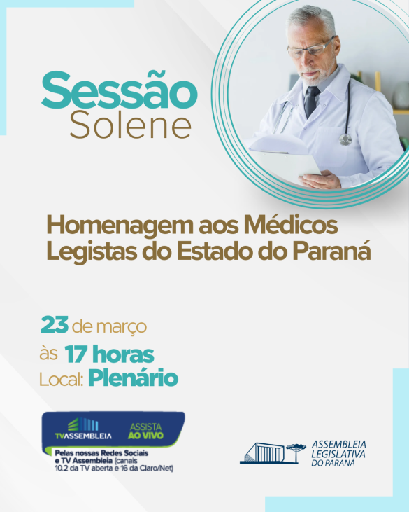 Assembleia Legislativa do Paraná homenageia médicos legistas em sessão solene
