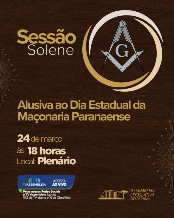 Sessão solene celebra Dia Estadual da Maçonaria Paranaense