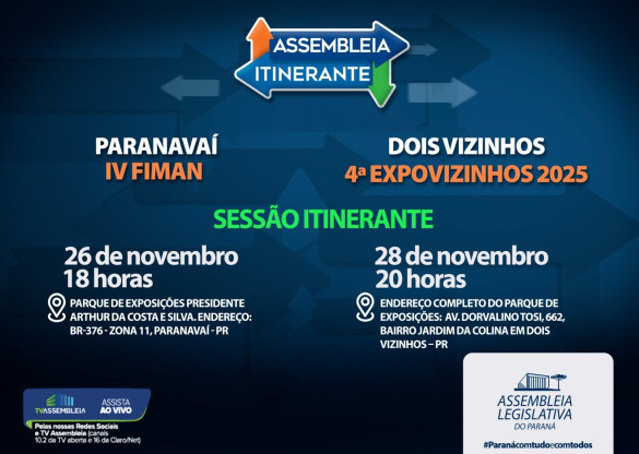 Assembleia Itinerante chega a Paranavaí e Dois Vizinhos para duas novas edições em novembro