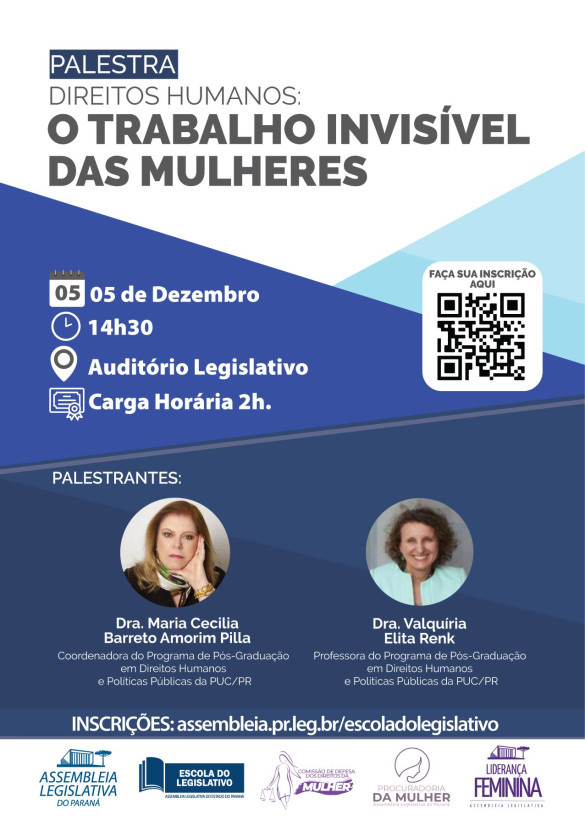 Assembleia Legislativa promove palestra sobre o trabalho invisível das mulheres