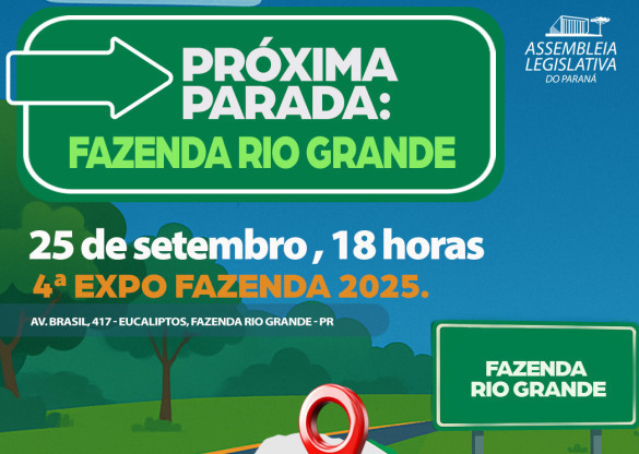 Sessão especial e homenagens marcam a 30ª edição do Assembleia Itinerante nesta quinta-feira (25), em Fazenda Rio Grande